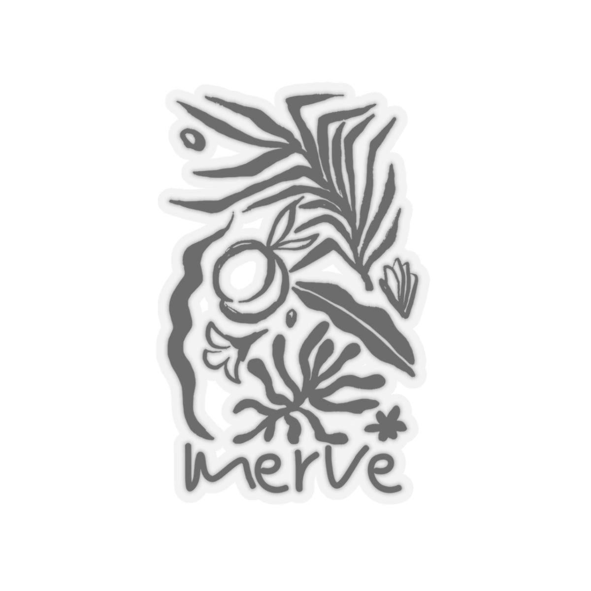 Black Foliage Kiss-Cut Sticker