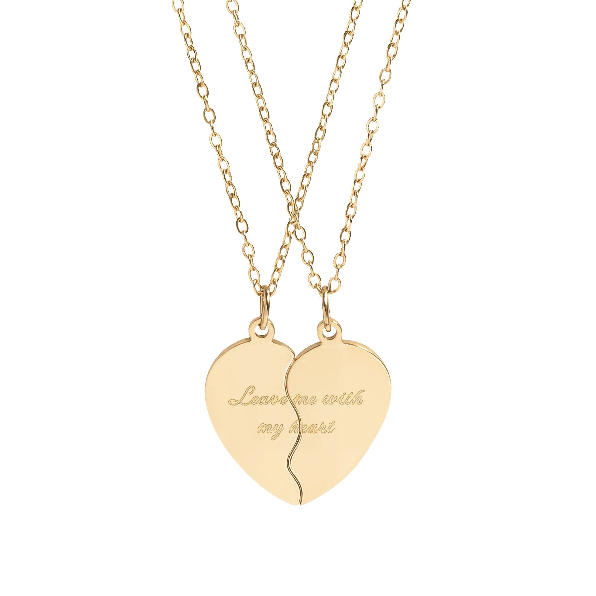 Leave Me With My Heart BFF Necklace Set