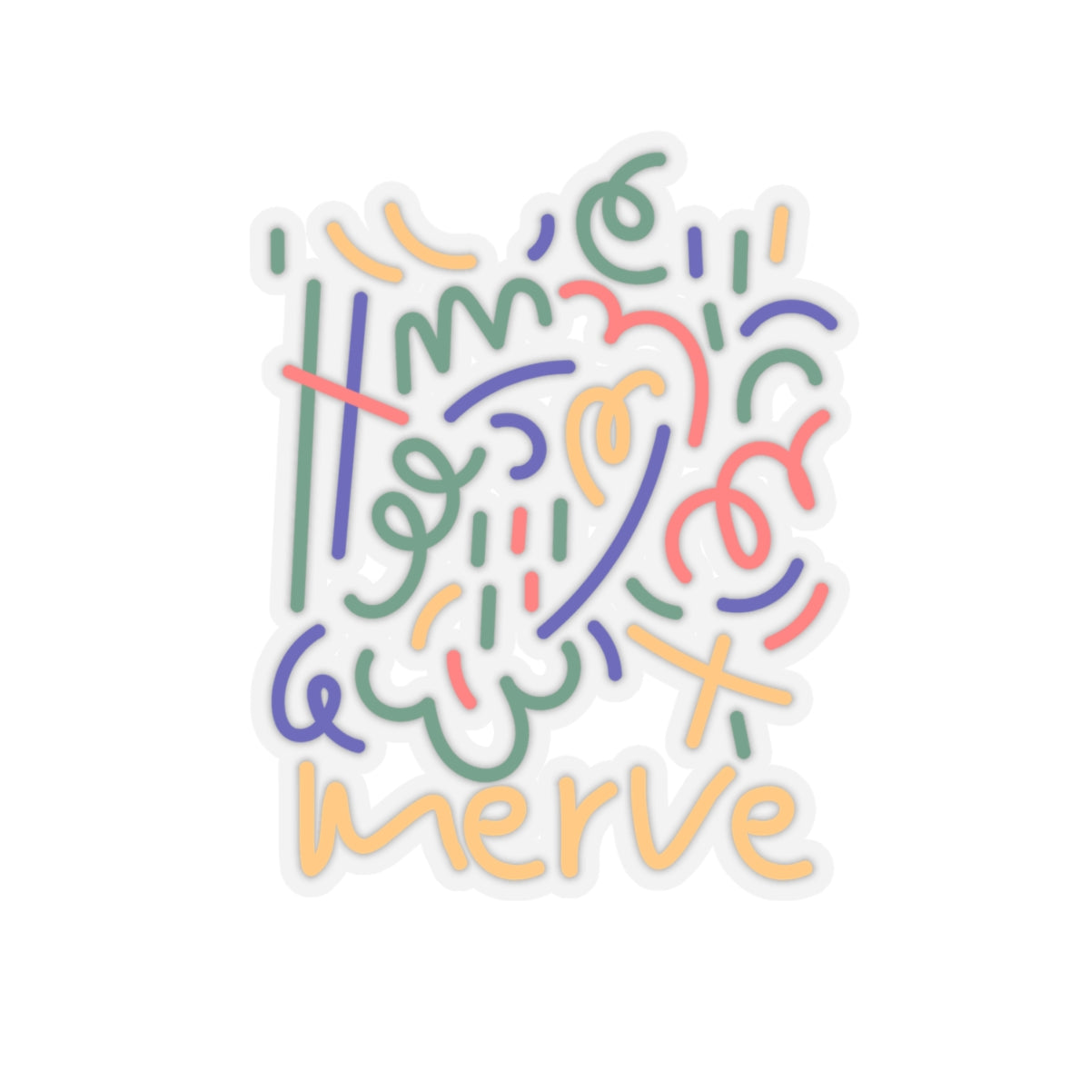 Primary Abstract Kiss-Cut Sticker